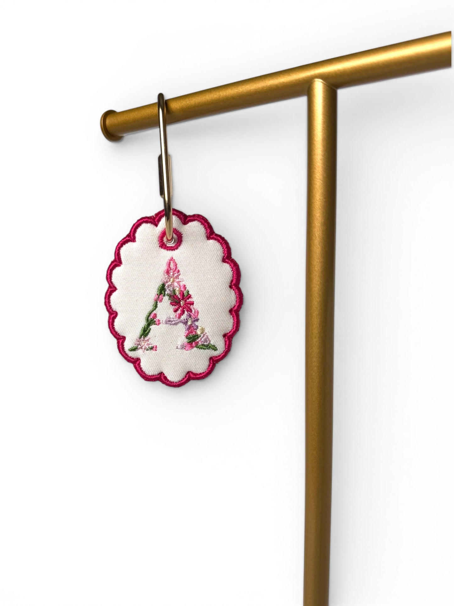 Floral Initial Bag Tag