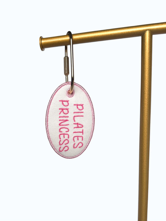 Pilates Girl Embroidered Bag Tag | Aesthetic Keychain | Wellness Gift
