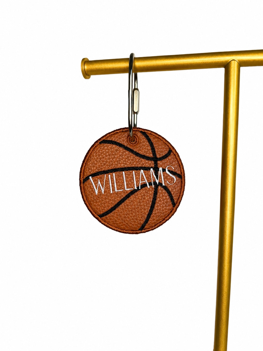 Personalized Genuine Leather Sports Keychain | Custom Basketball, Football, Soccer & Baseball Name Keychain | Athlete Gift