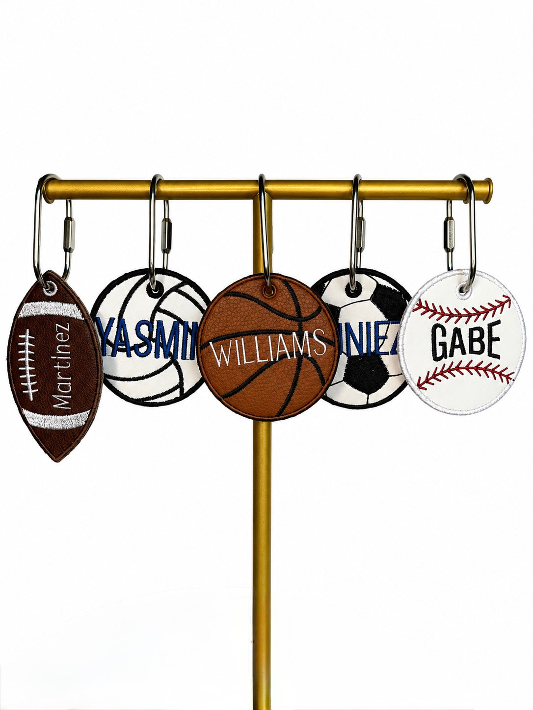 Personalized Genuine Leather Sports Keychain | Custom Basketball, Football, Soccer & Baseball Name Keychain | Athlete Gift