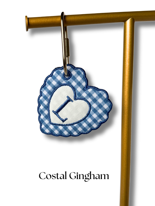 Double Heart Scalloped  Bag Tag