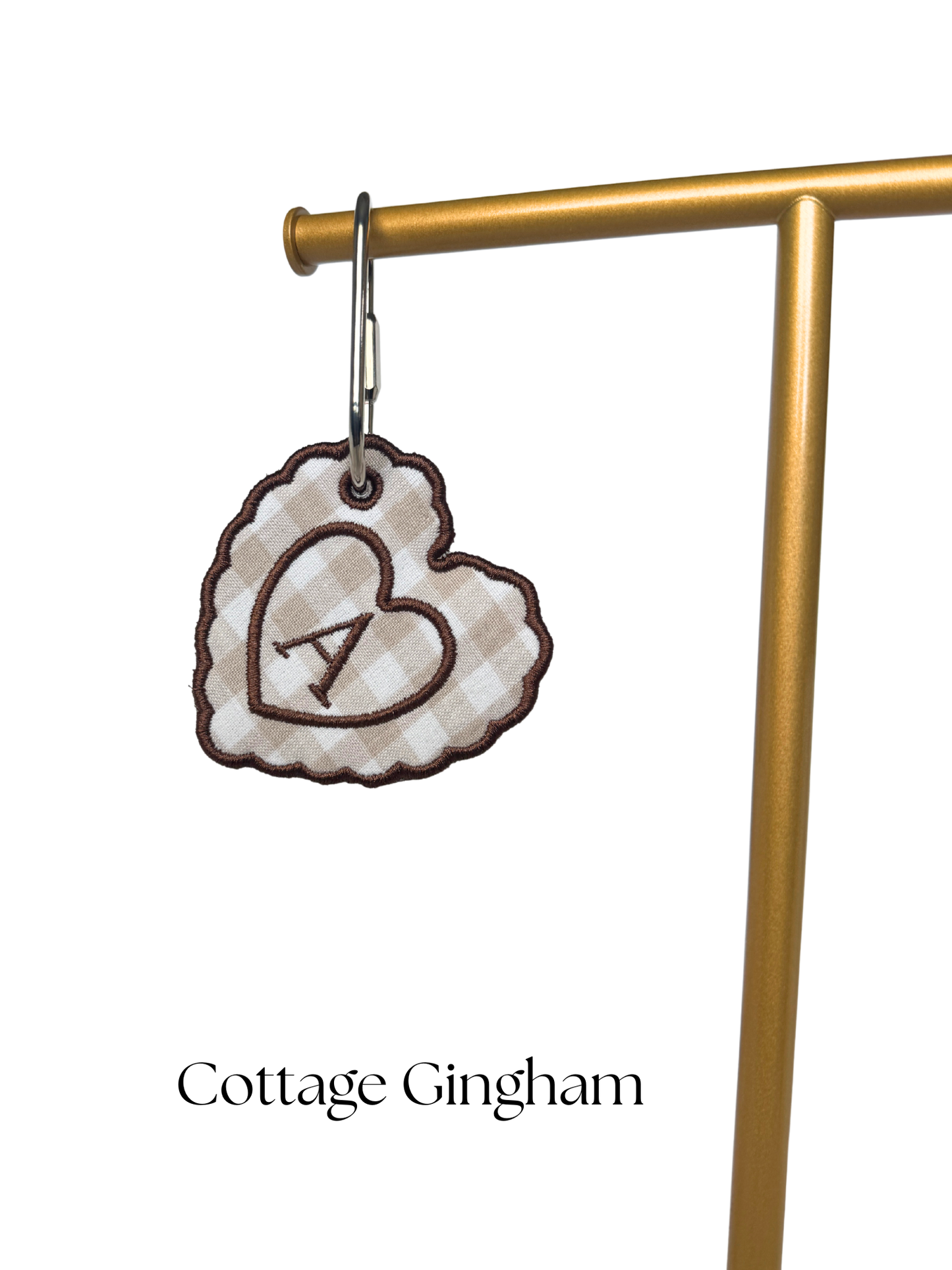 Double Heart Scalloped  Bag Tag