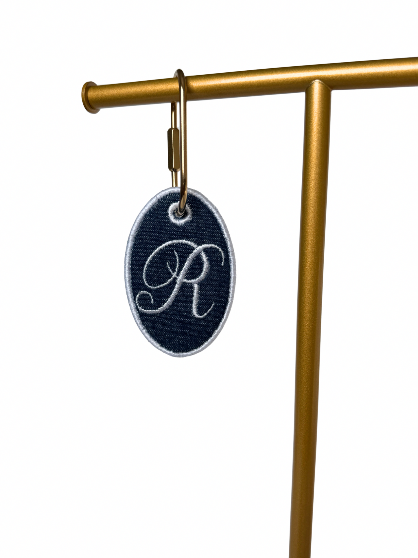 Americana Denim Embroidered Bag Tag