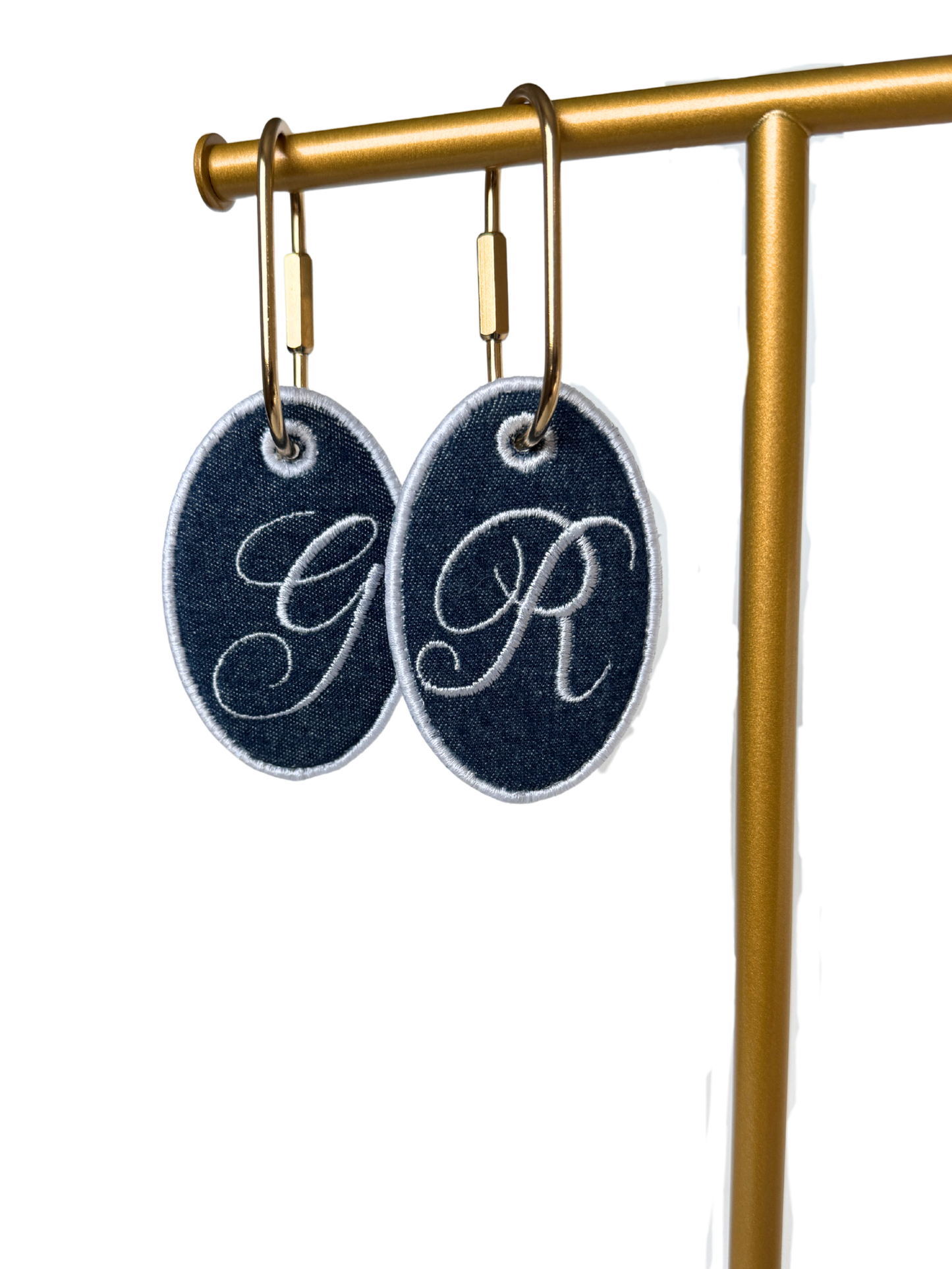 Americana Denim Embroidered Bag Tag