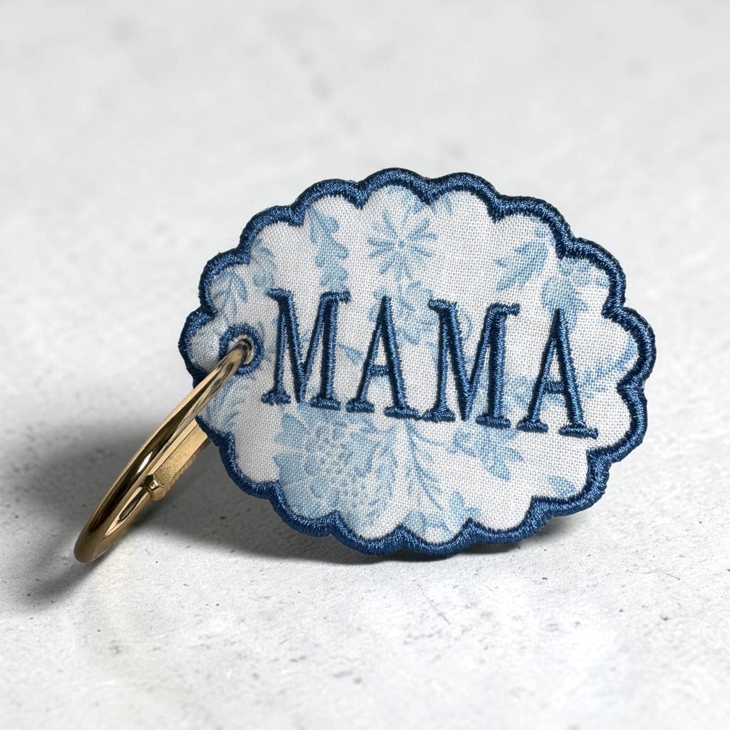 Mama Scalloped Embroidered Bag Tag