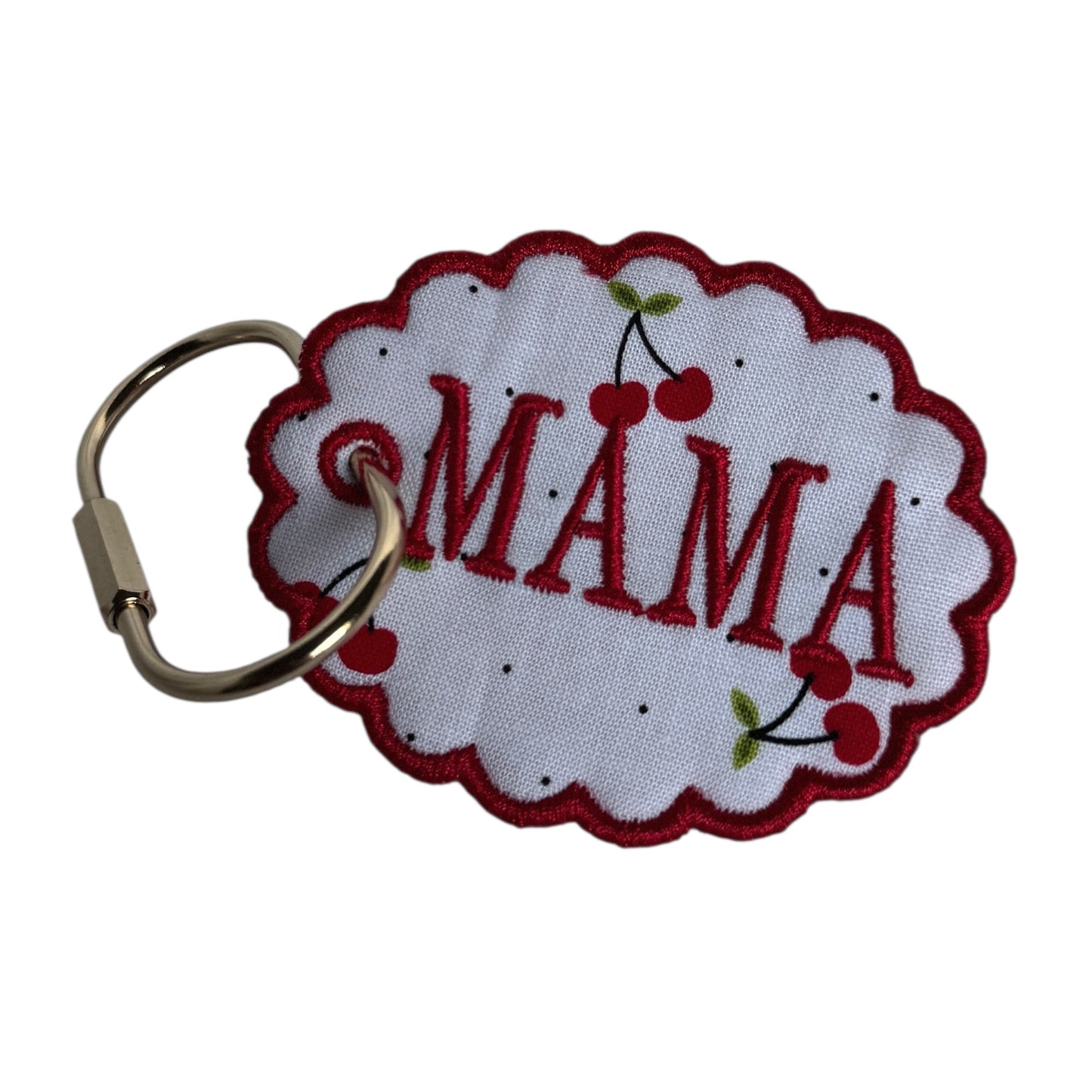 Mama Scalloped Embroidered Bag Tag