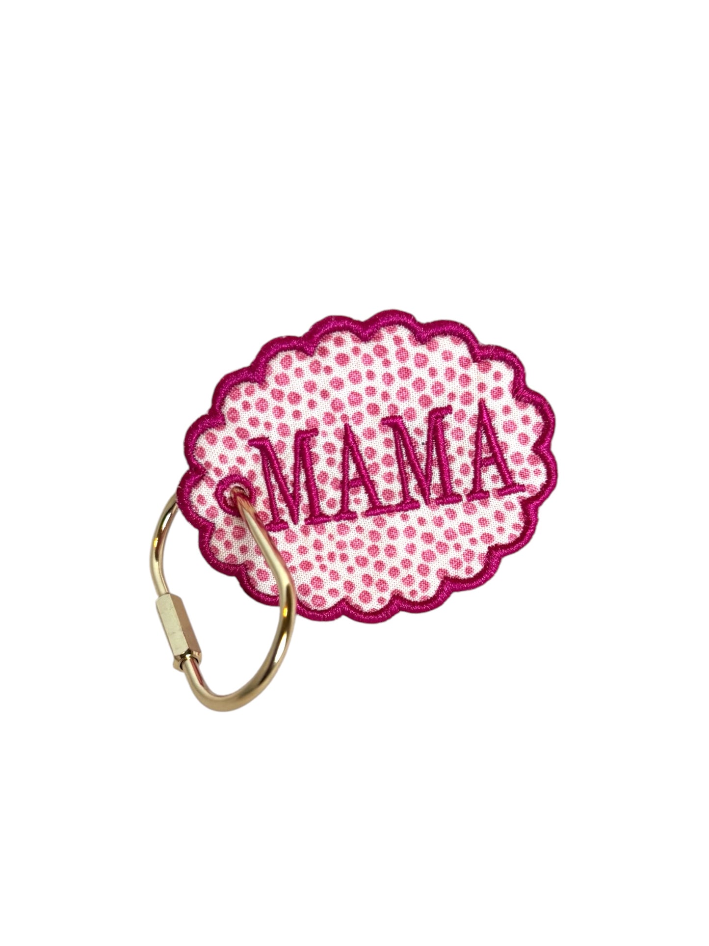 Mama Scalloped Embroidered Bag Tag