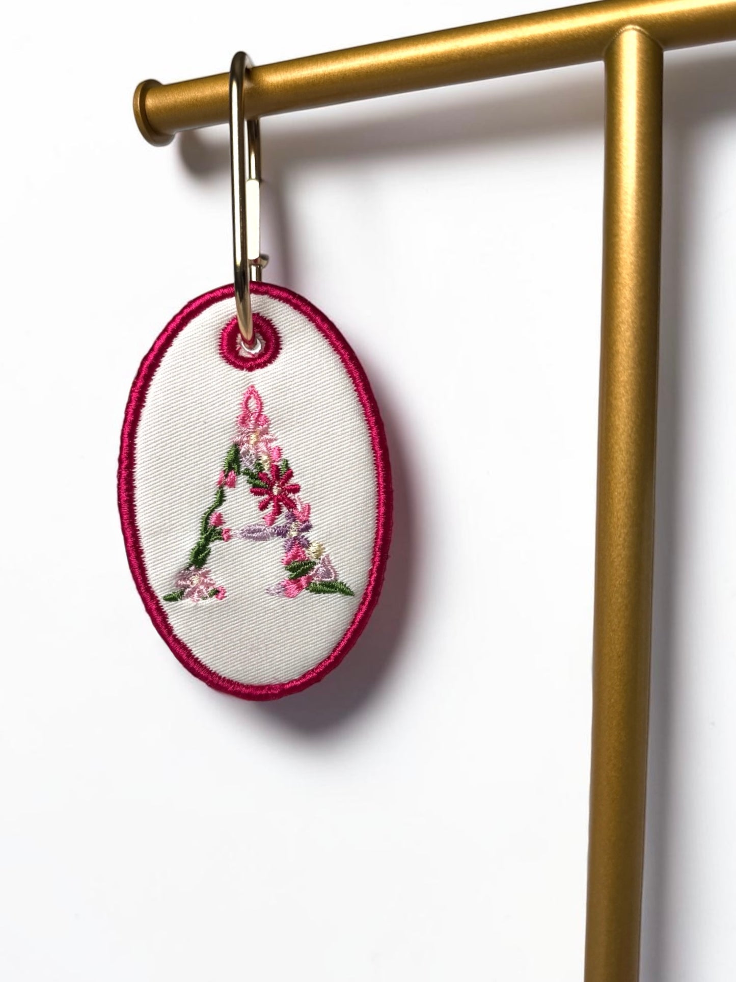 Floral Initial Bag Tag