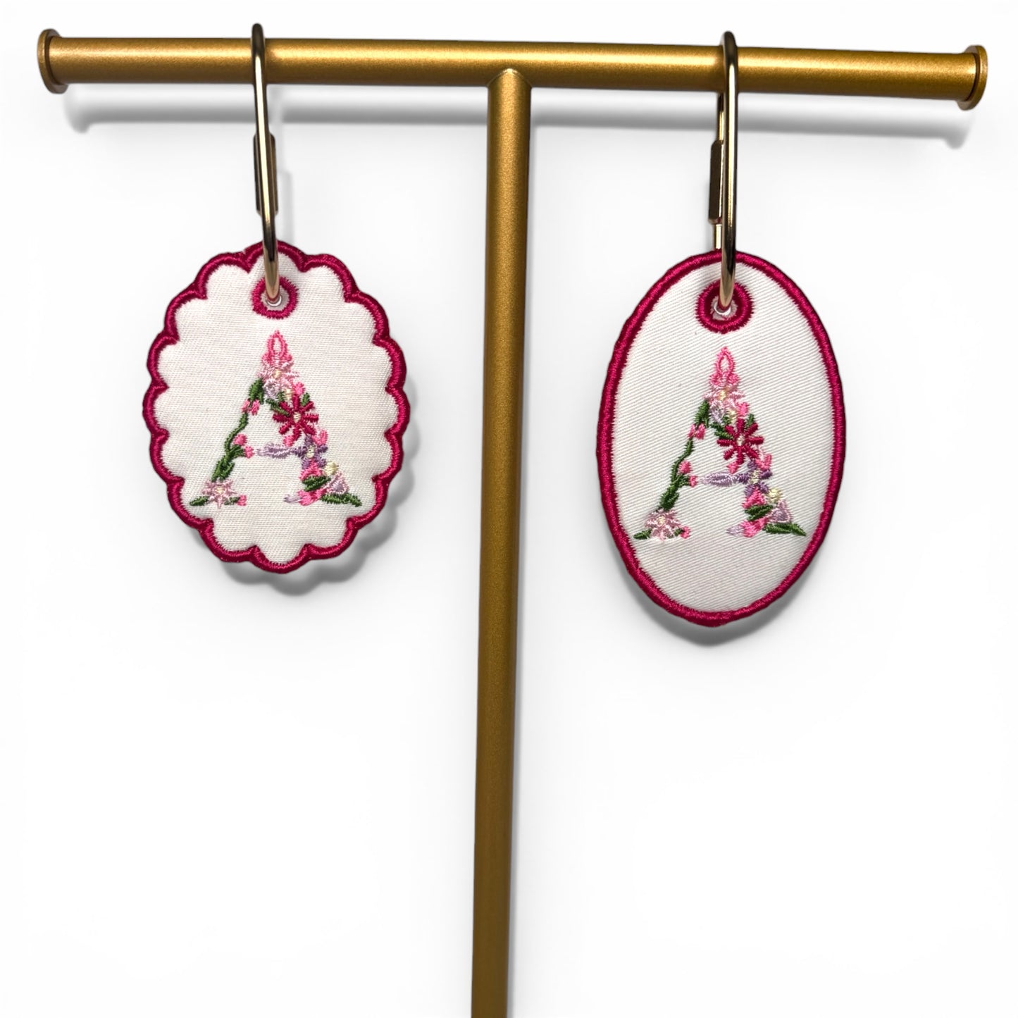 Floral Initial Bag Tag