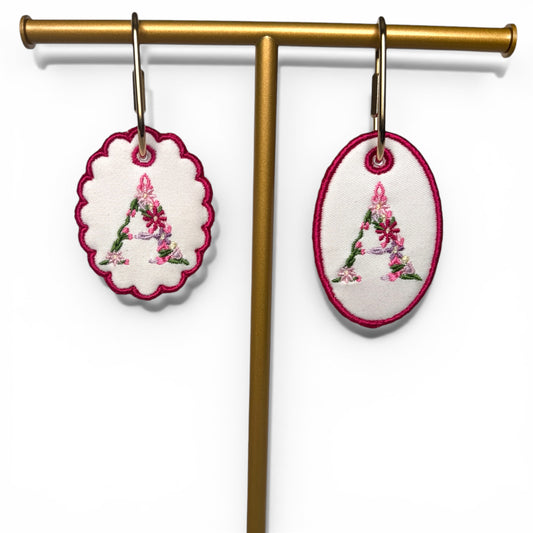 Floral Initial Bag Tag