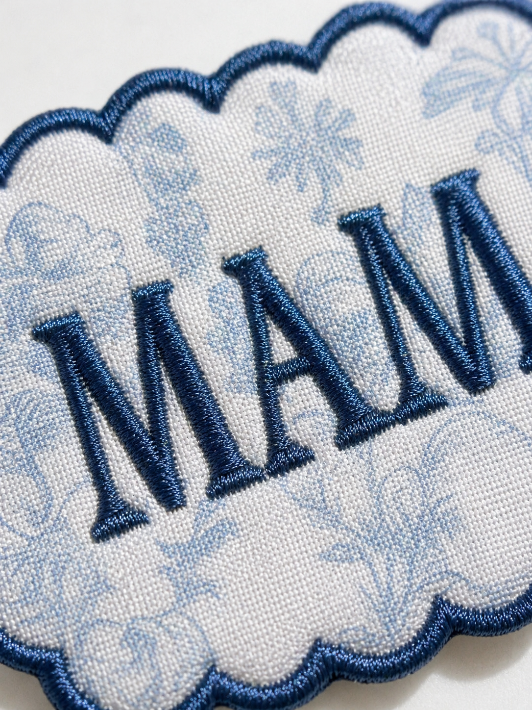 Mama Scalloped Embroidered Bag Tag